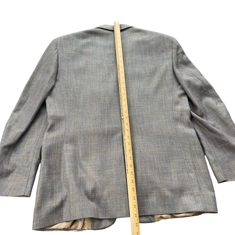 Bowdon Men’s Size 44R Gray Brown Tan‎ Plaid Single Breasted Button Blazer Jacket